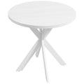 29" Dining Table, Contemporary Round Kitchen Table with Steel Legs, White