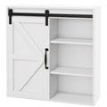 Bathroom Medicine Cabinet, Wall Cabinet with Sliding Door and Adjustable Shelf, 22.8" x 7.8" x 24.4", White