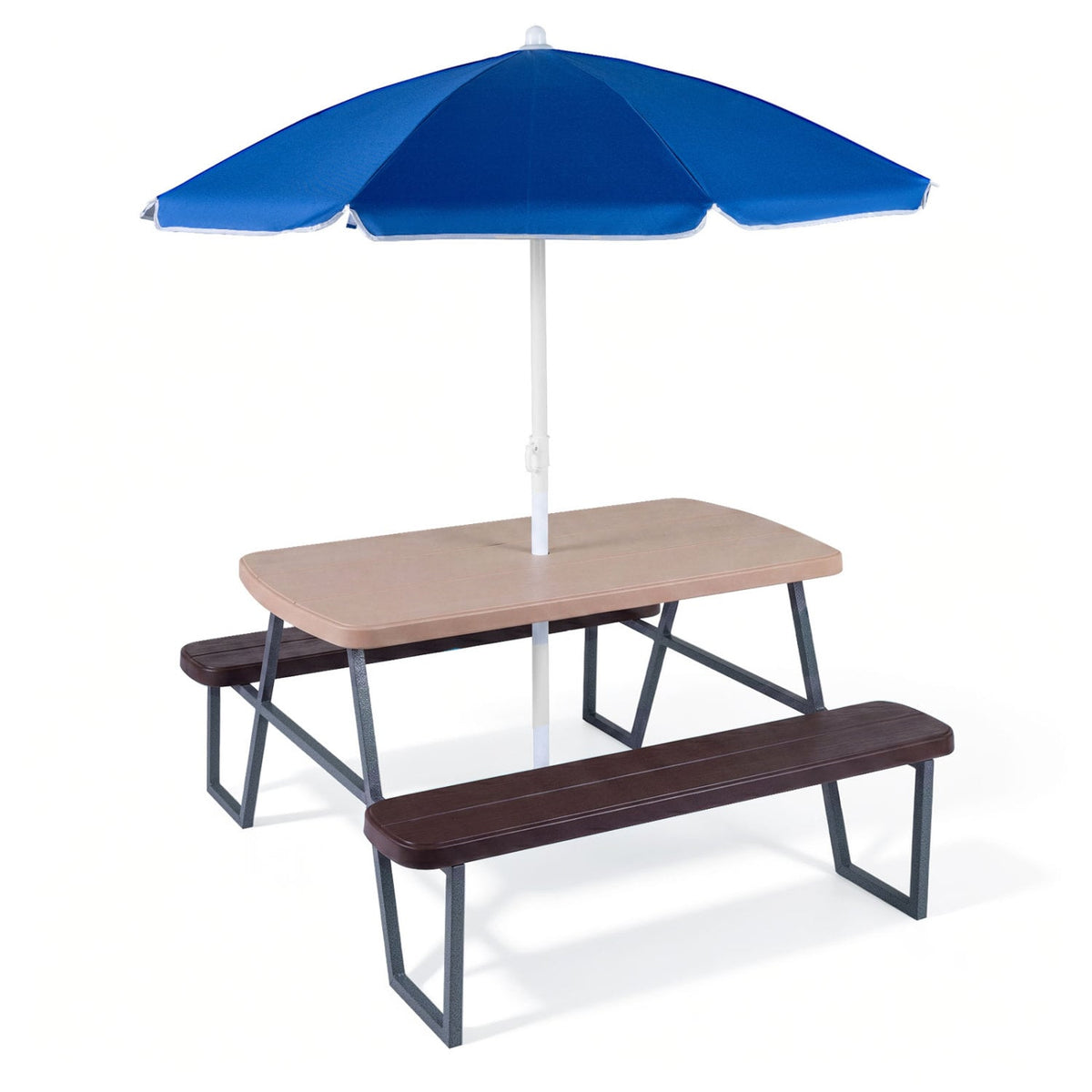 Kids Picnic Table with Benches Seats up to 4-Brown