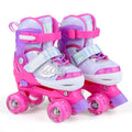 Kids Roller Skates for Toddlers Ages 5-7 with 4 Light-up Wheels-Pink