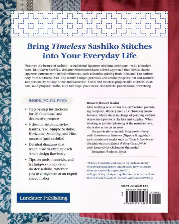Modern Sashiko: 26 Mixed-Style Sashiko Projects for Everyday Items Book