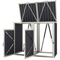 Double Garbage Bin Shed, Lockable Outdoor Storage Shed with Openable Lid, Galvanized Frame for Garden Patio, Dark Grey