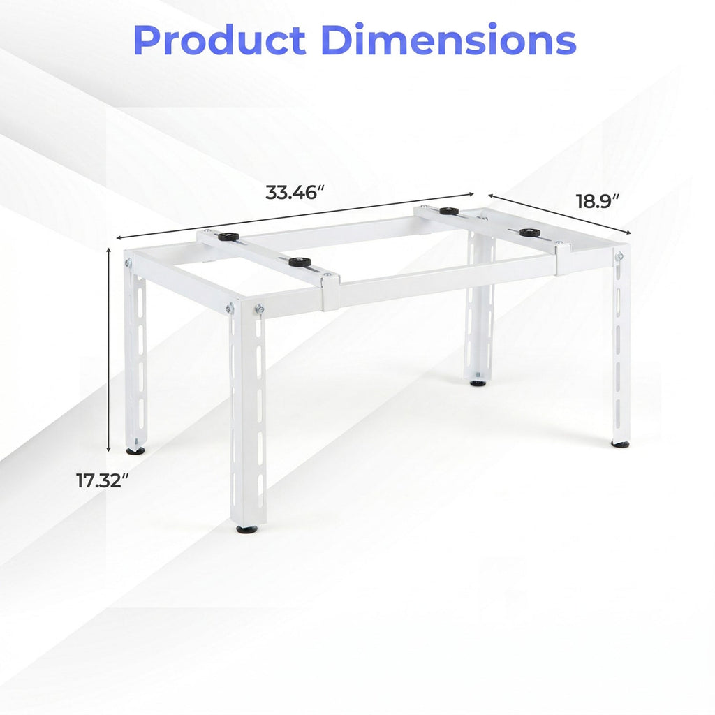 Mini Split Ground Stand Adjustable for 9000-36000 BTU Ductless Air Conditioners Heat Pump-White