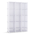 Modular Baby Wardrobe with 13 Cubes and Hanging Rod and Shelves Stackable-White