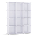 Modular Baby Wardrobe with 10 Cubes & Hanging Rod and Shelves Stackable-White