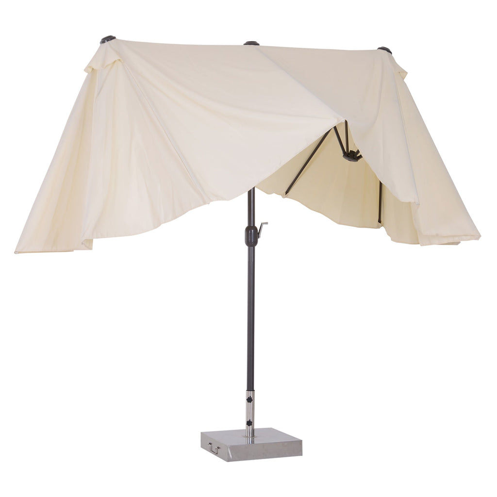 15ft Double-Sided Patio Umbrella Rectangular Parasol Sun Shelter Canopy Shade UV Protection w/ Hand Crank