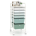 Multifunctional 6 Drawers Rolling Storage Cart Organizer-Green Gradient
