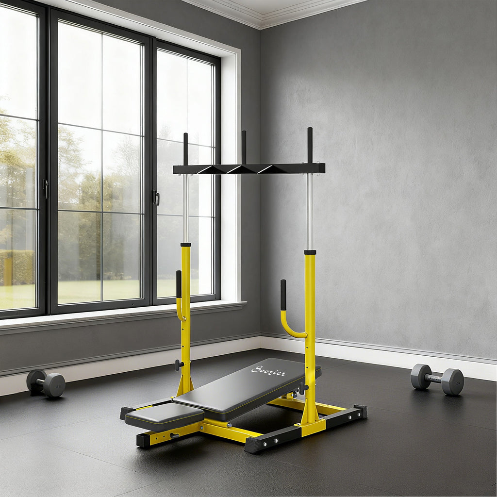 Leg Extension and Curl Machine, Adjustable Leg Extension Machine, 1" standard Plate Compatible, 660LBS Capacity