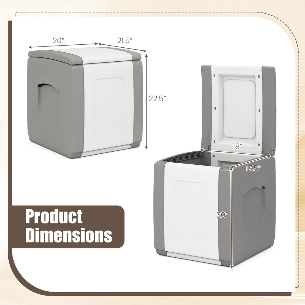 Outdoor Deck Box with Lid for Packages and Garden-Gray