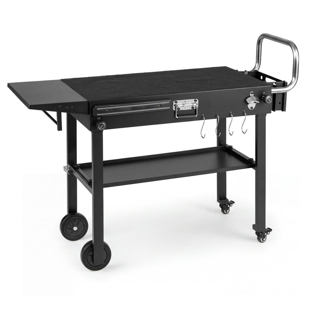 Outdoor Grill Cart, Foldable Grilling Table for Blackstone Griddle with 31” x 17” Tabletop