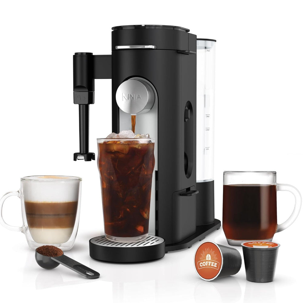 NINJA PB051CCO Pod & Grounds Specialty Single-Serve Coffee Maker - Factory serviced with Home Essentials warranty