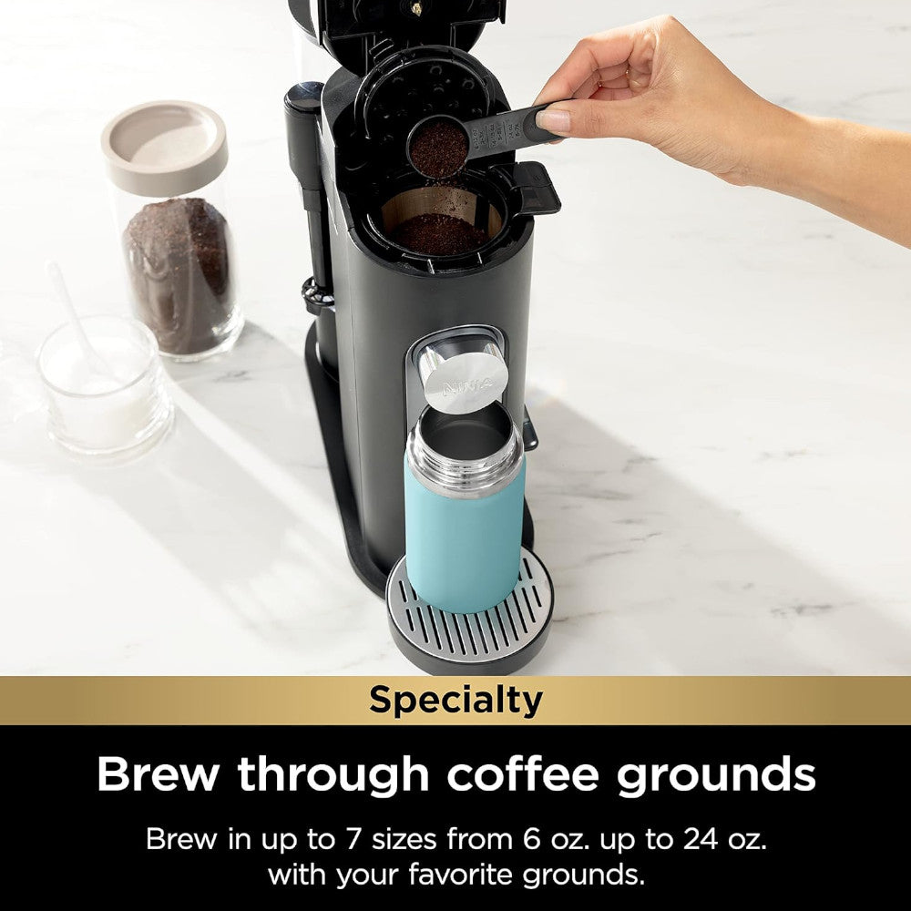 NINJA PB051CCO Pod & Grounds Specialty Single-Serve Coffee Maker - Factory serviced with Home Essentials warranty