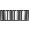 80" Extra Wide Freestanding Pet Gate with Support Feet, Black