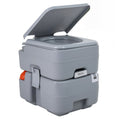 Portable Camping Toilet Porta Potty with Level Indicator and 22 L Detachable Waste Tank-Gray