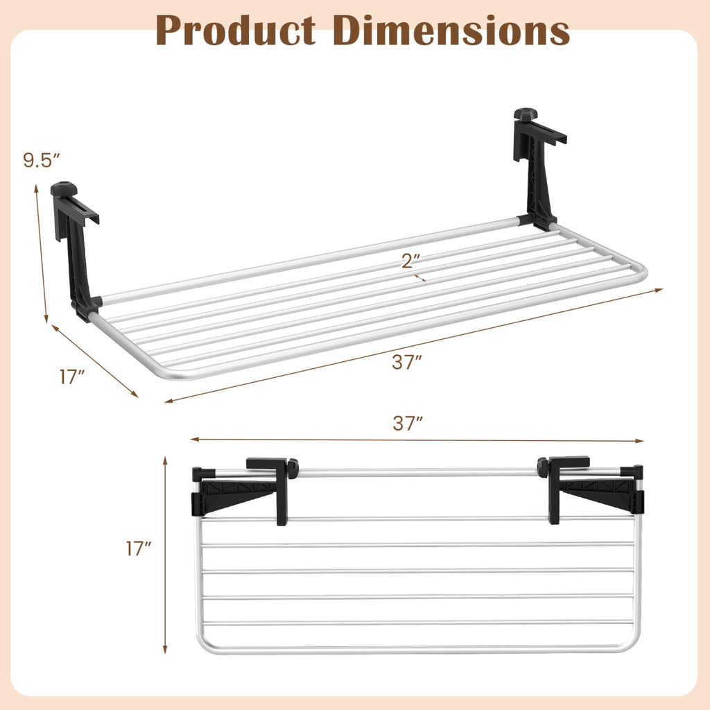 Portable Clothes Drying Rack Extendable Radiator Clothes Airer with Robust Aluminum Frame