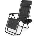 Portable Zero Gravity Chairs with Cup Holder Trays and Backrest-Gray