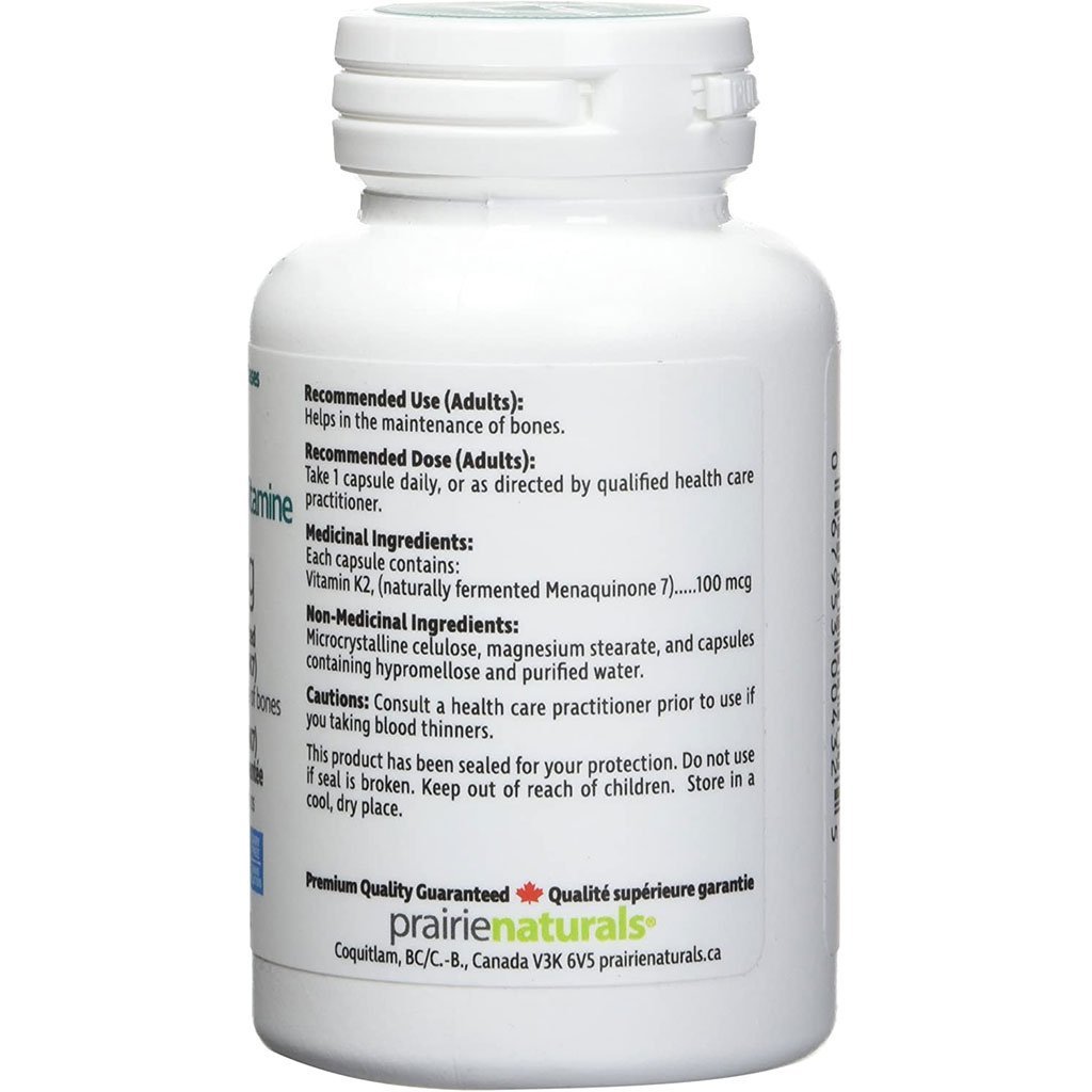 Prairie Naturals VITAMIN K2 MK7 100mcg, 60 VCaps