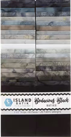 island Batik - Basics Bodacious Blacks - 2.5" Strips - 40 pieces