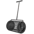 24 Inch Compost Spreader, Peat Moss Spreader with 24.4"/26.4" Height Adjustable Handle, Soil Spreader for Lawn, Black