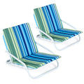 Set of 2 Folding Beach Chairs with Sponge Padded Seat for Camping-Color