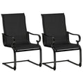 Set of 2 Patio Chairs with Quick-drying and Breathable Fabric for Backyard-Black