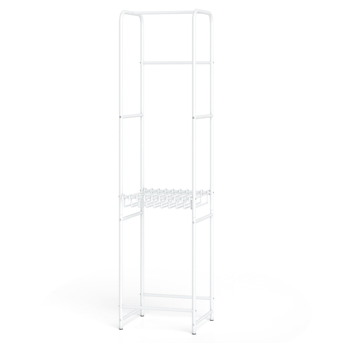 Slim Coat Rack Freestanding Garment Organizer with 8 Hanging Rods