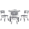 5 Pieces Toddler Table and Chair Set, Height Adjustable Activity Table and Chair Set for Nursery Classroom, Grey