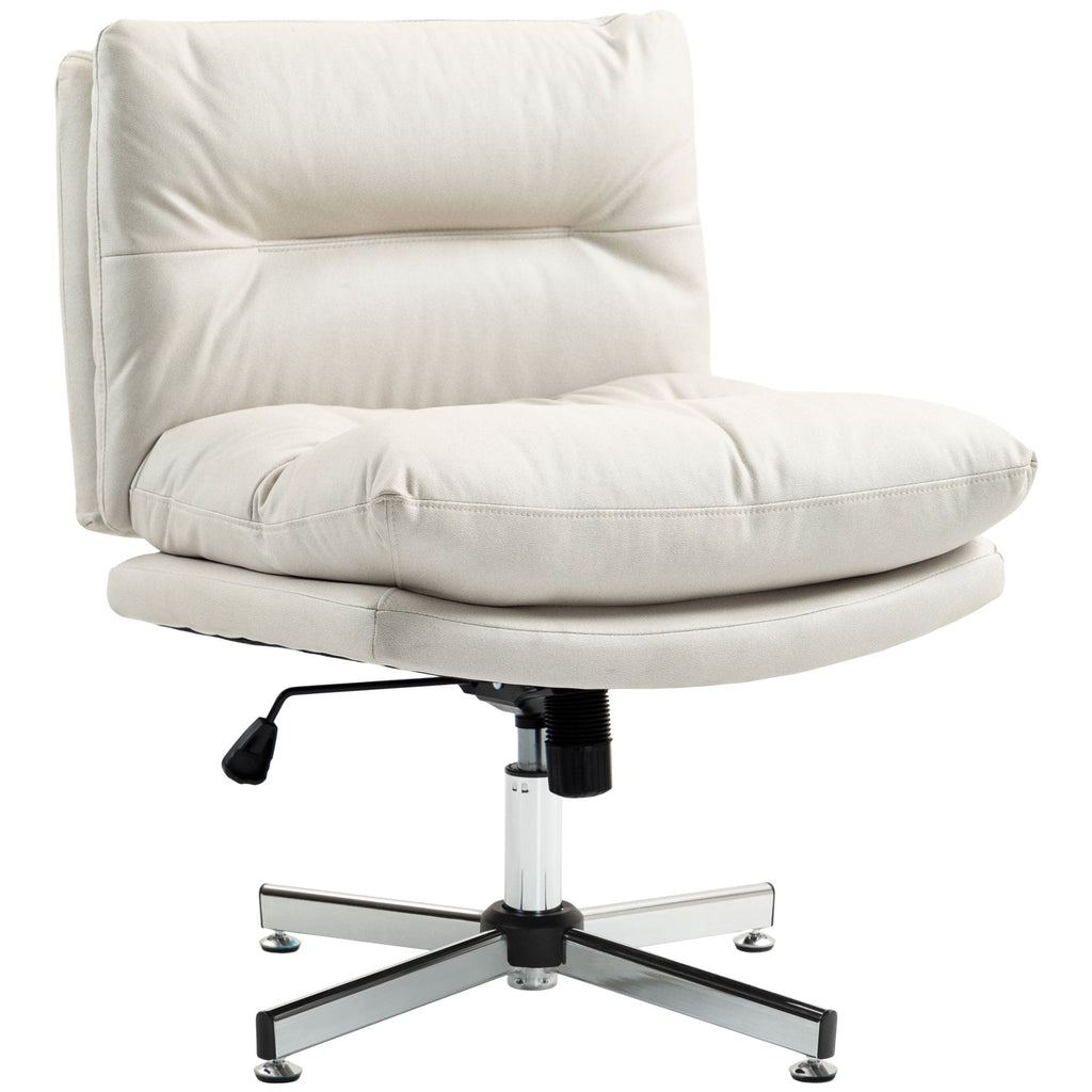 Armless Office Chair, Criss Cross Chair with Adjustable Height & Tilt Function for Home Office, Study, Grey