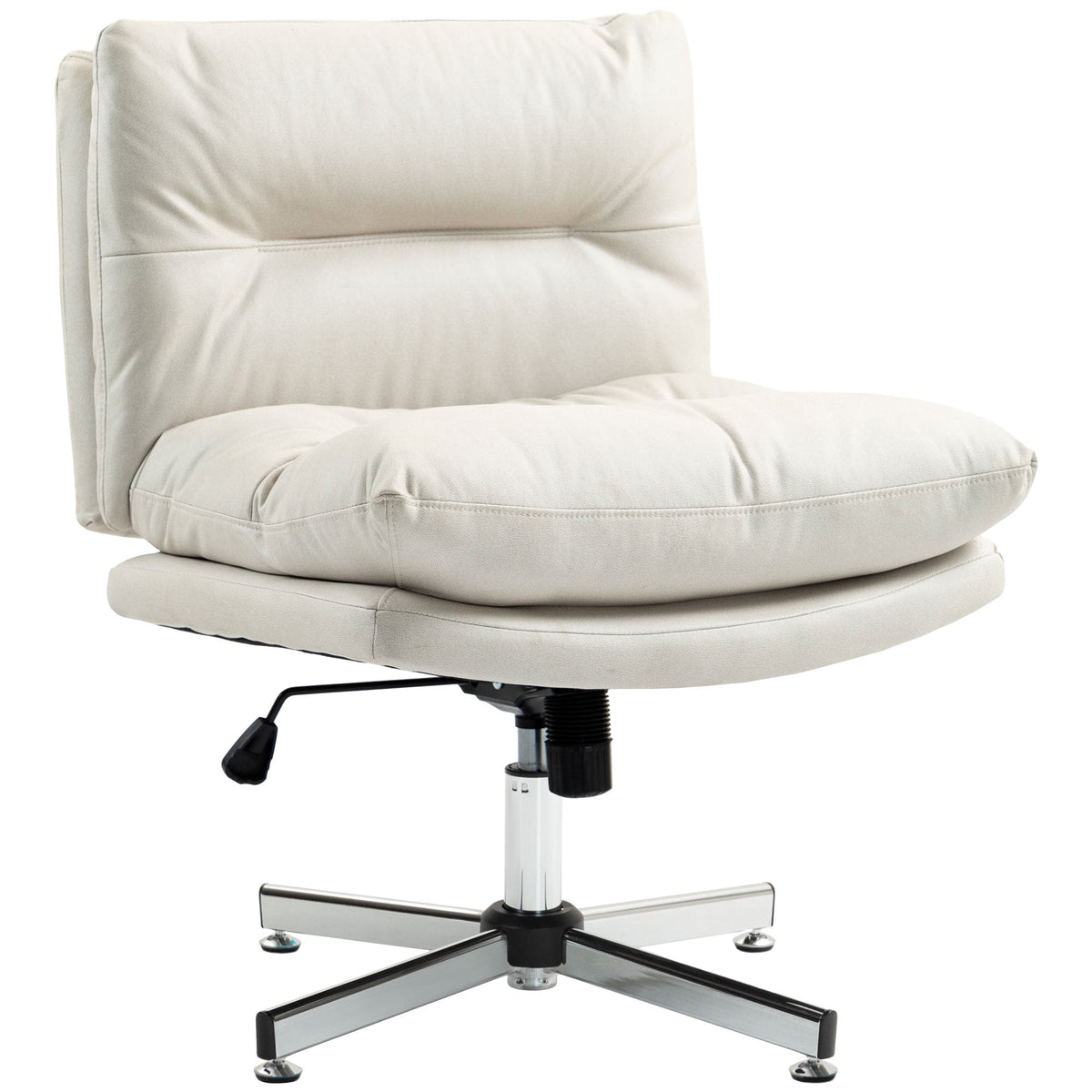 Armless Office Chair, Criss Cross Chair with Adjustable Height & Tilt Function for Home Office, Study, Grey
