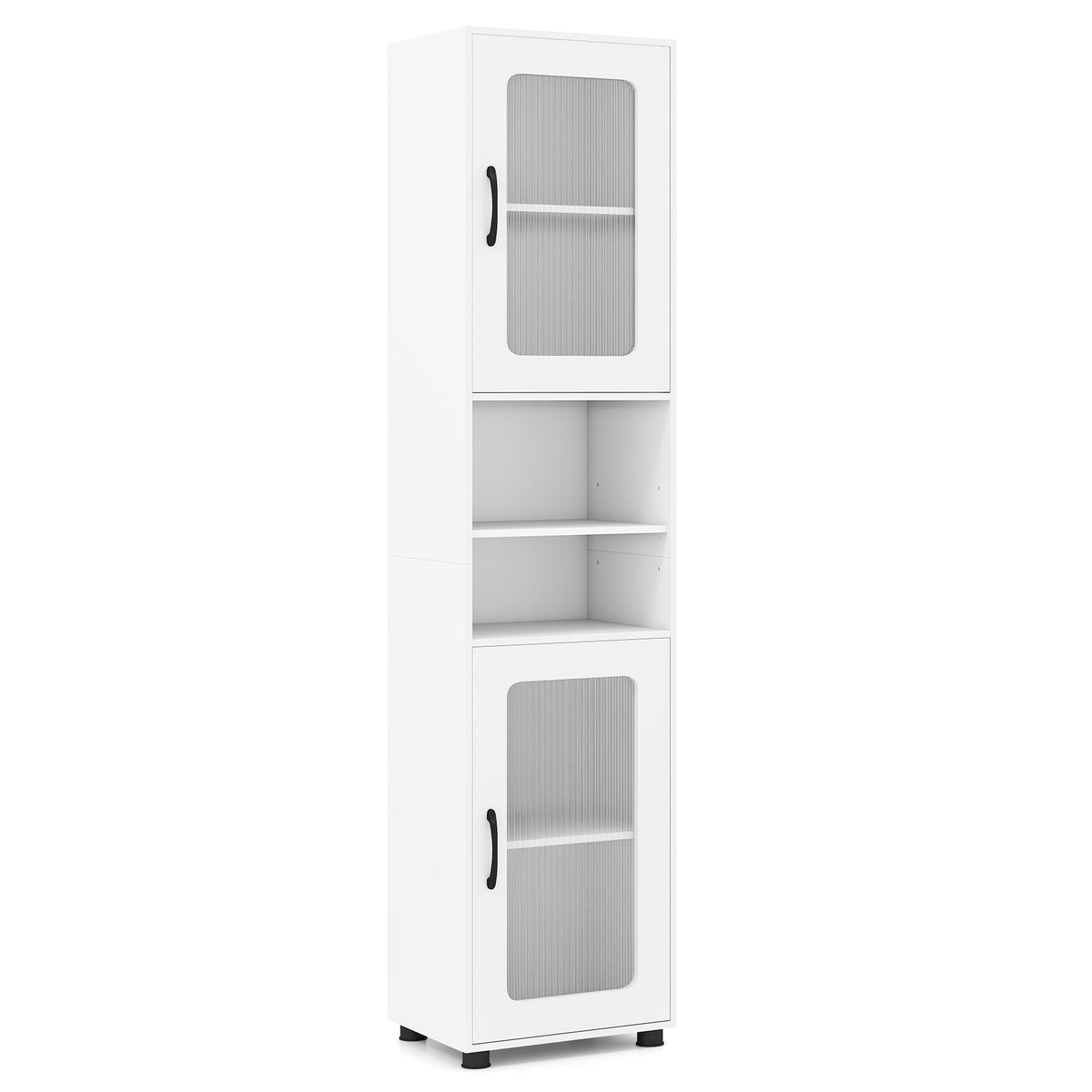Tall Bathroom Storage Cabinet 67 Inches Freestanding Storage Organizer-White