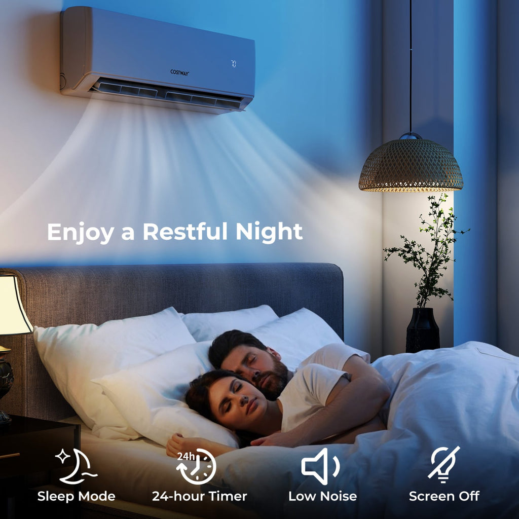 UltrEco Series 24,000 BTU 2 Zone Mini Split Heat Pump with WiFi, 23 SEER2, 9K + 12K