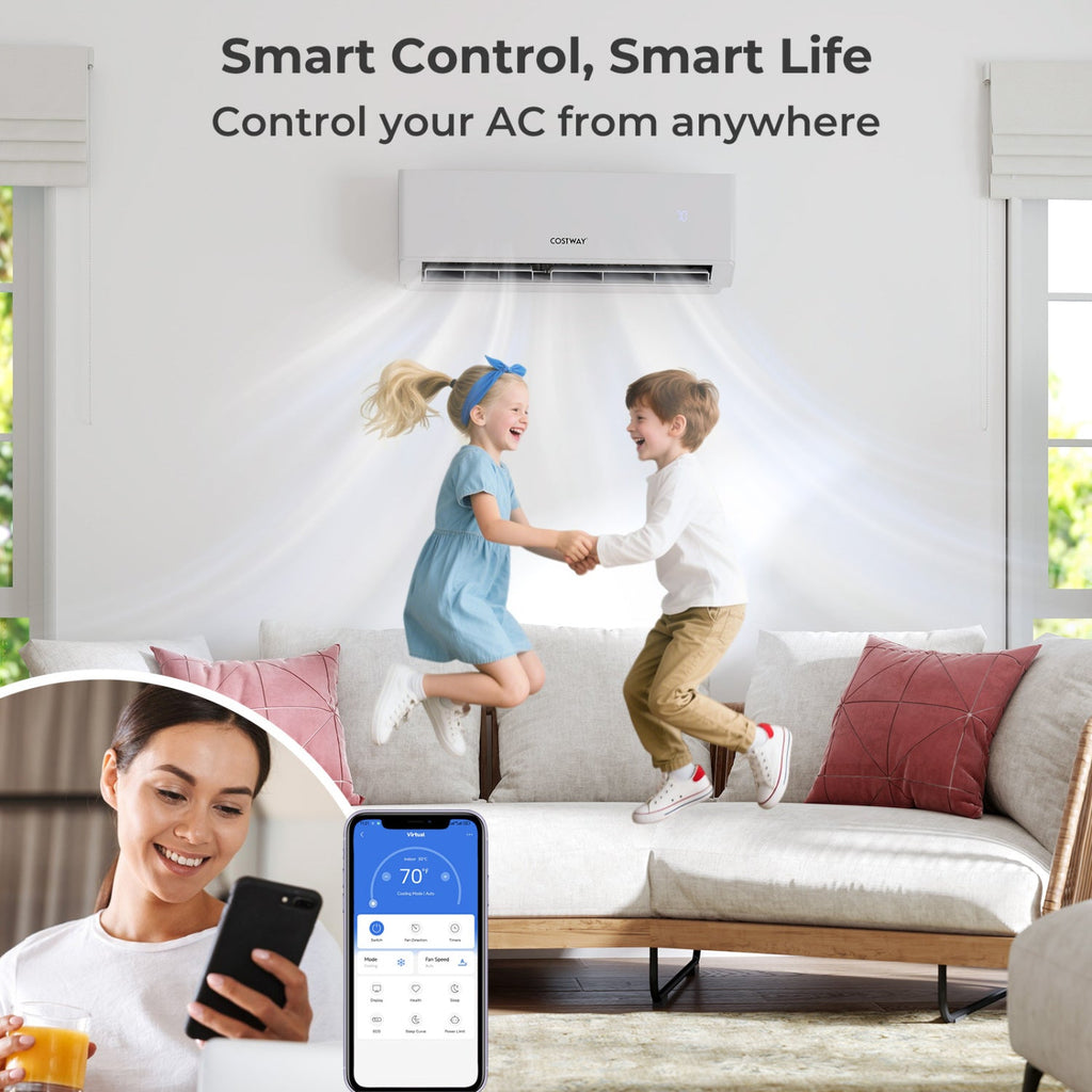 UltrEco 24,000 BTU 3 Zone Mini Split Heat Pump, 23 SEER2, Wifi, 9K + 9K + 9K