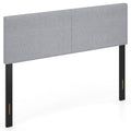 Upholstered Headboard Queen/Full Size Vertical Quilted Linen Fabric Bed Frame Mount Panel-Gray