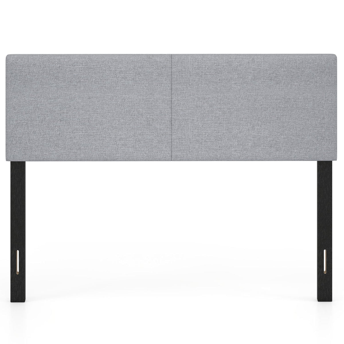Upholstered Headboard Queen/Full Size Vertical Quilted Linen Fabric Bed Frame Mount Panel-Gray