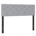 Upholstered Headboard Queen/Full Size Tufted Linen Fabric Bed Frame Mount Panel-Gray