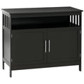 Kitchen Sideboard, Buffet Cabinet, Wooden Storage Console Table with 2-Level Cabinet and Open Shelf, Black