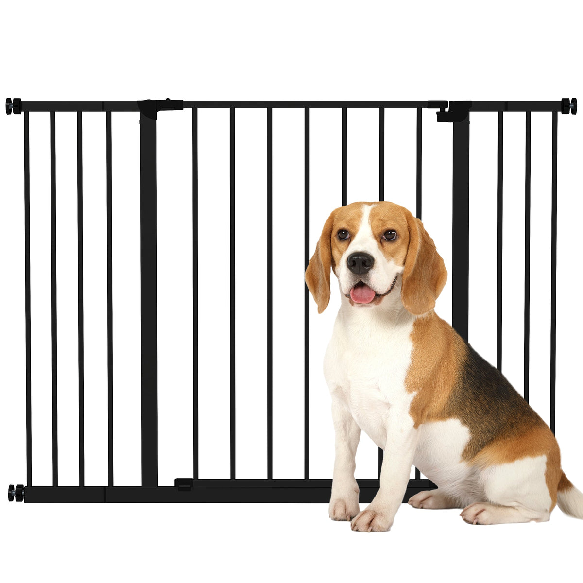 Pressure Fit Dog Gate Pet Barrier for stairs doorway, 29.9''- 42.1'' Width White