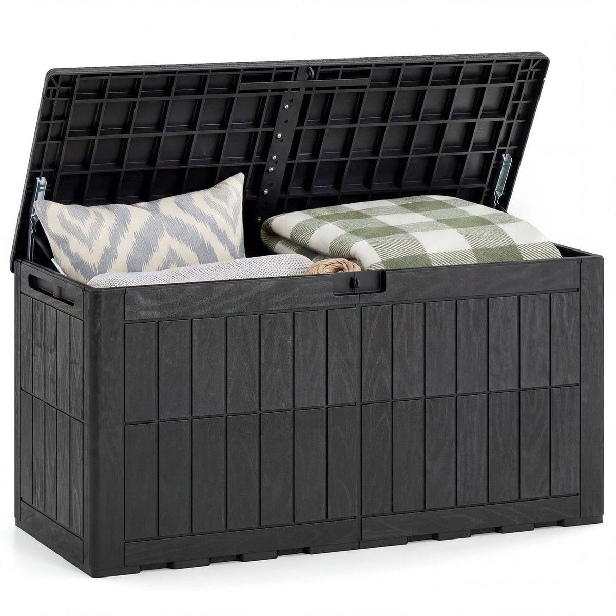 Waterproof Lockable Outdoor Deck Box for Tools Cushions Pool-Black