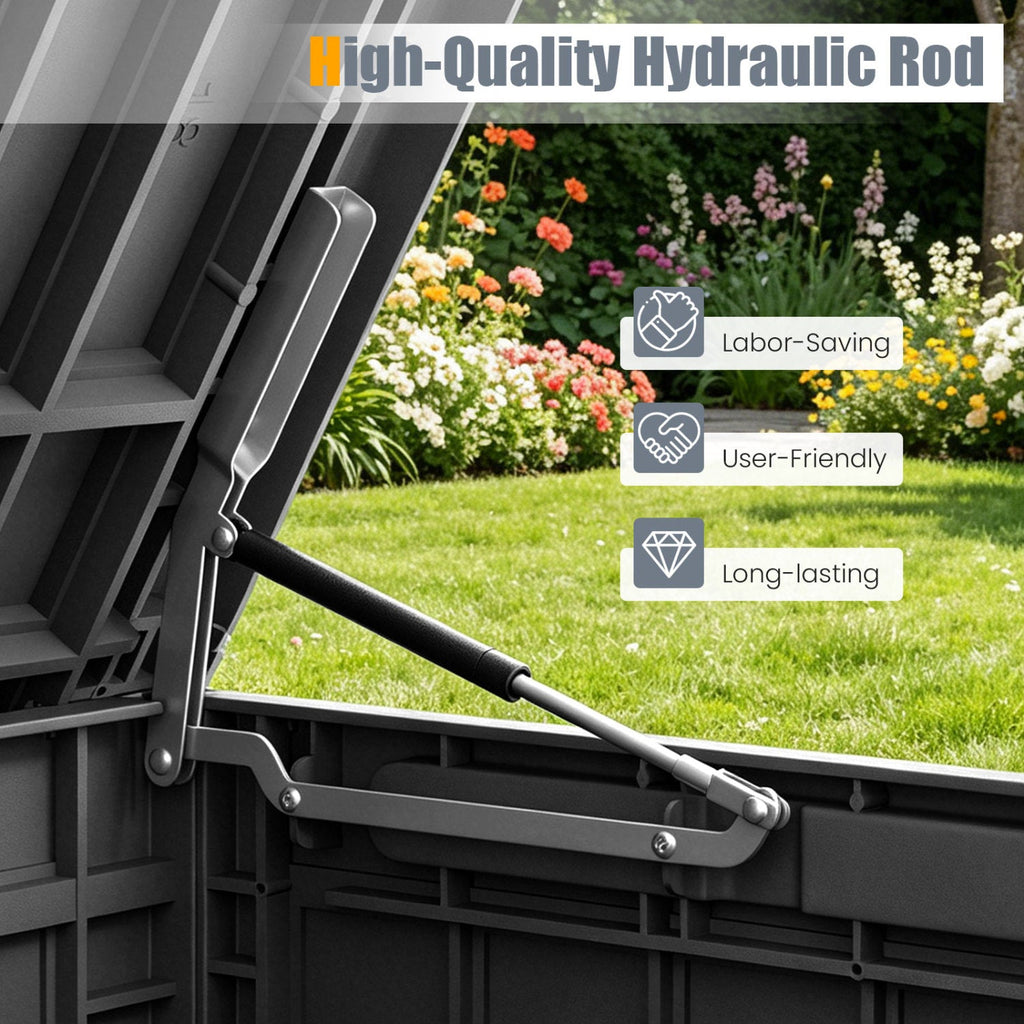 Waterproof Lockable Outdoor Deck Box for Tools Cushions Pool-Black