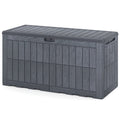 Waterproof Lockable Outdoor Deck Box for Tools Cushions Pool-Gray