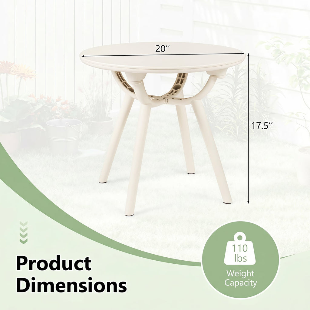 Weather-Resistant Circular Small End Table for Poolside and Balcony-1 Piece