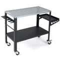 Welding Table 36x18 inches with Lockable Wheels and 144 Fixture Holes and Tool Slots