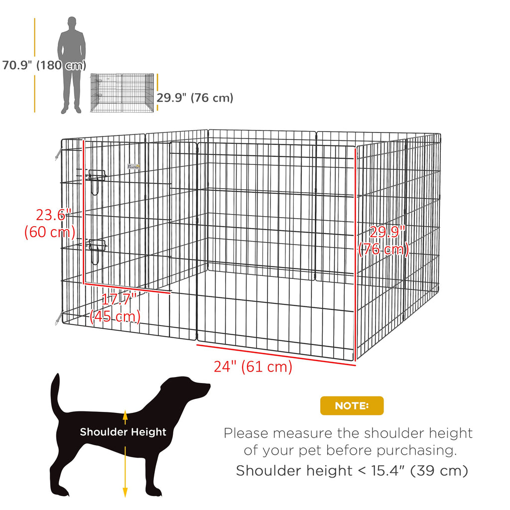 30inch Foldable Metal Exercise Pet Playpen Yard Dog Puppy Kennel Cage 8 Panel
