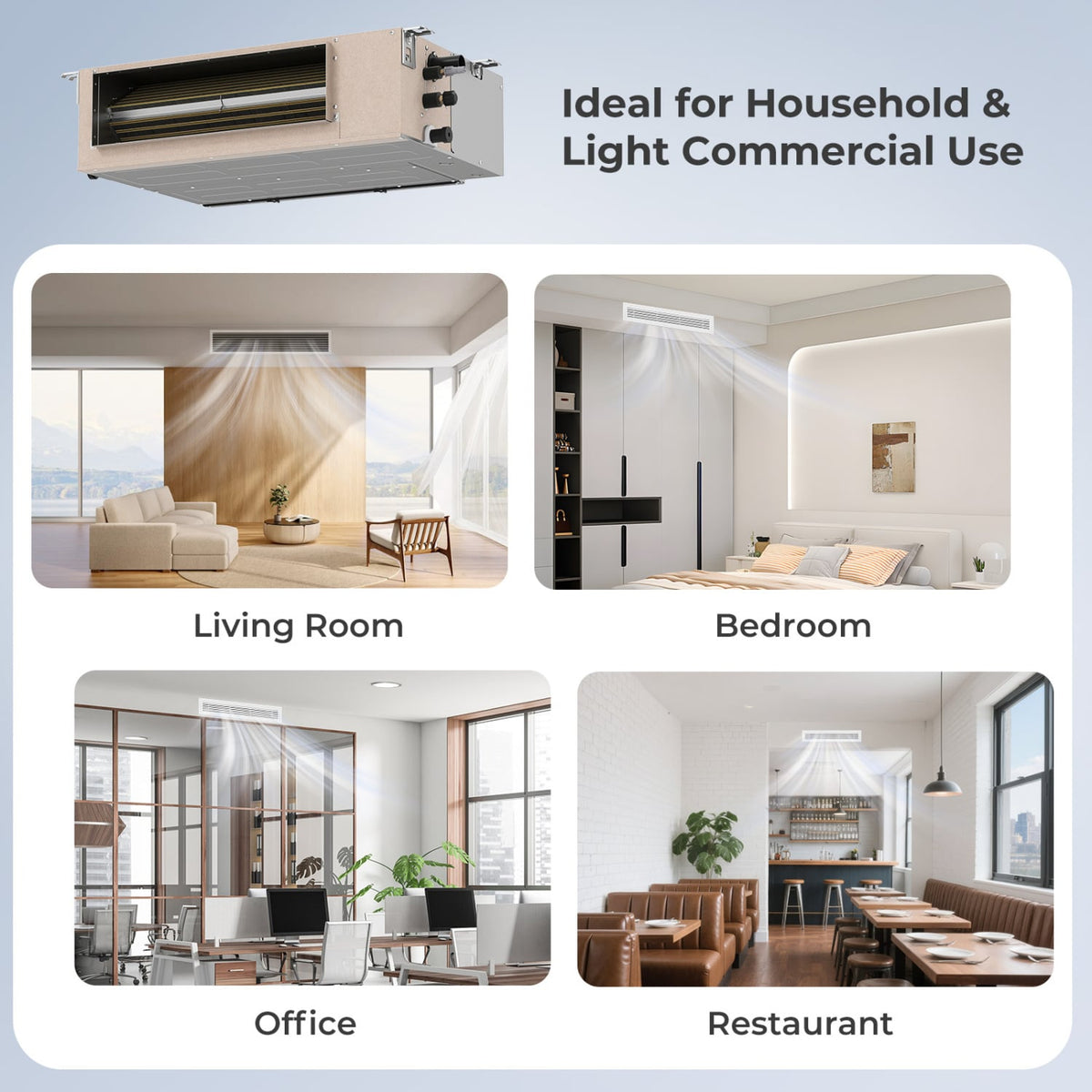 X-Pro 27,000 BTU 2 Zone Concealed Ducted Mini Split Heat Pump, 24 SEER2, 9K + 18K