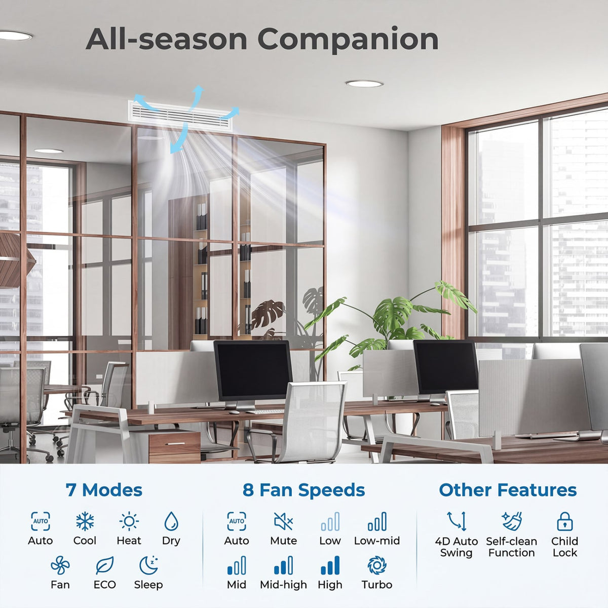 X-Pro 35,000 BTU 2 Zone Concealed Ducted Mini Split Heat Pump, 22.5 SEER2, 12K + 12K