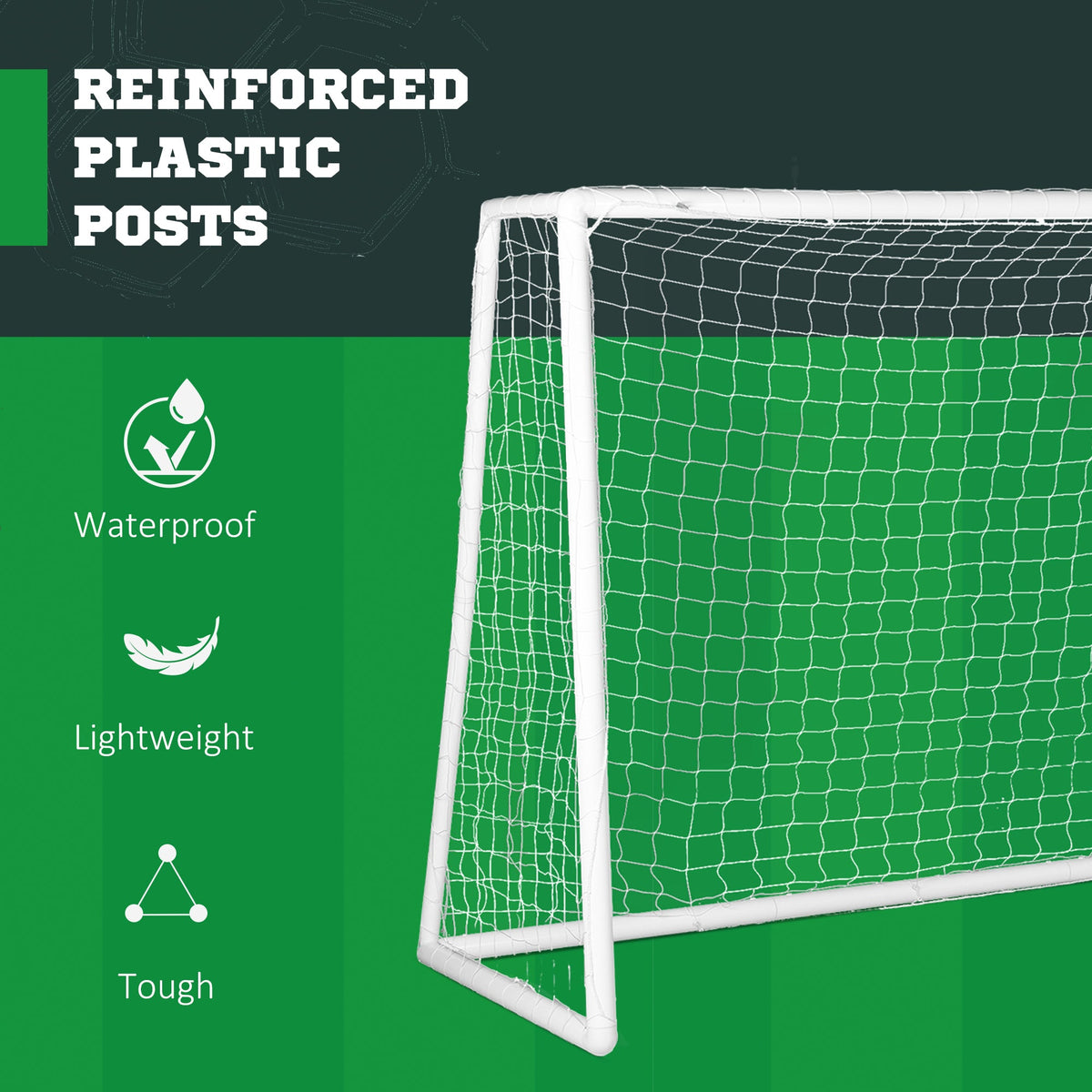 9.8 x 6.6ft Soccer Goal, Portable Soccer Practice Net with PE Net for Backyard, Garden, Park, Beach