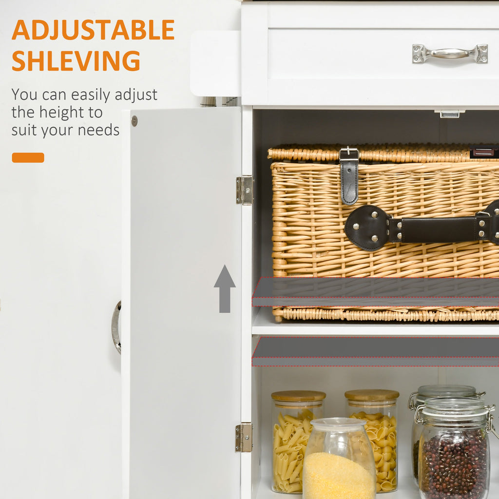 Foldable Kitchen Island with Storage Drawer, Farmhouse Rolling Utility Cart on Wheels with Drop-Leaf Wood Top, Black
