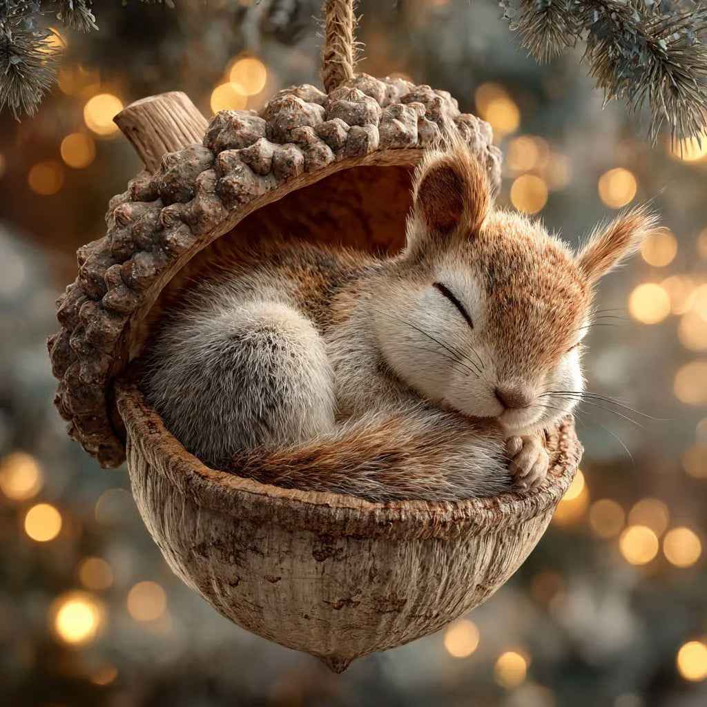 Chestnut Squirrel Hedgehog Christmas Ornament Pendant
