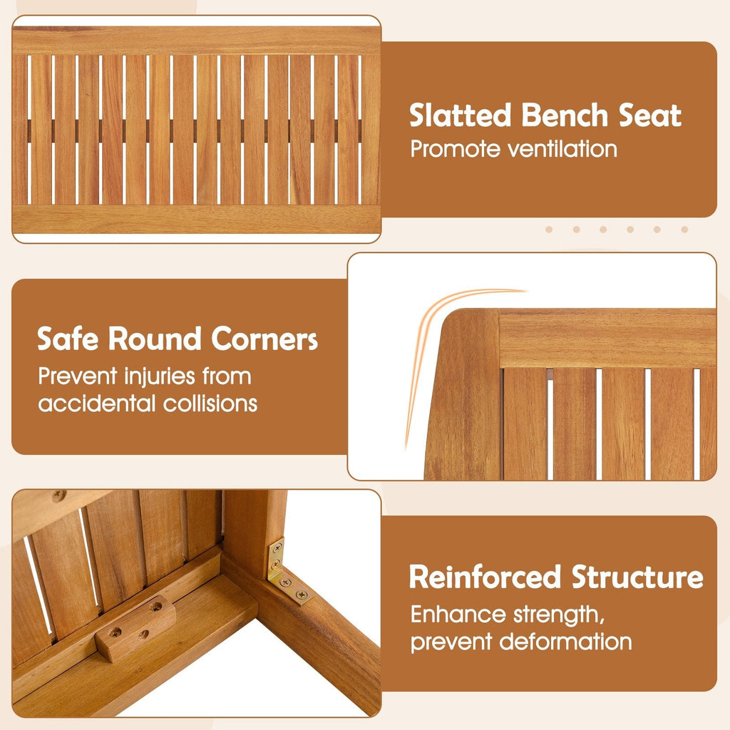 Acacia Wood Outdoor 48 inches Long Patio Dining Bench-1 Pieces