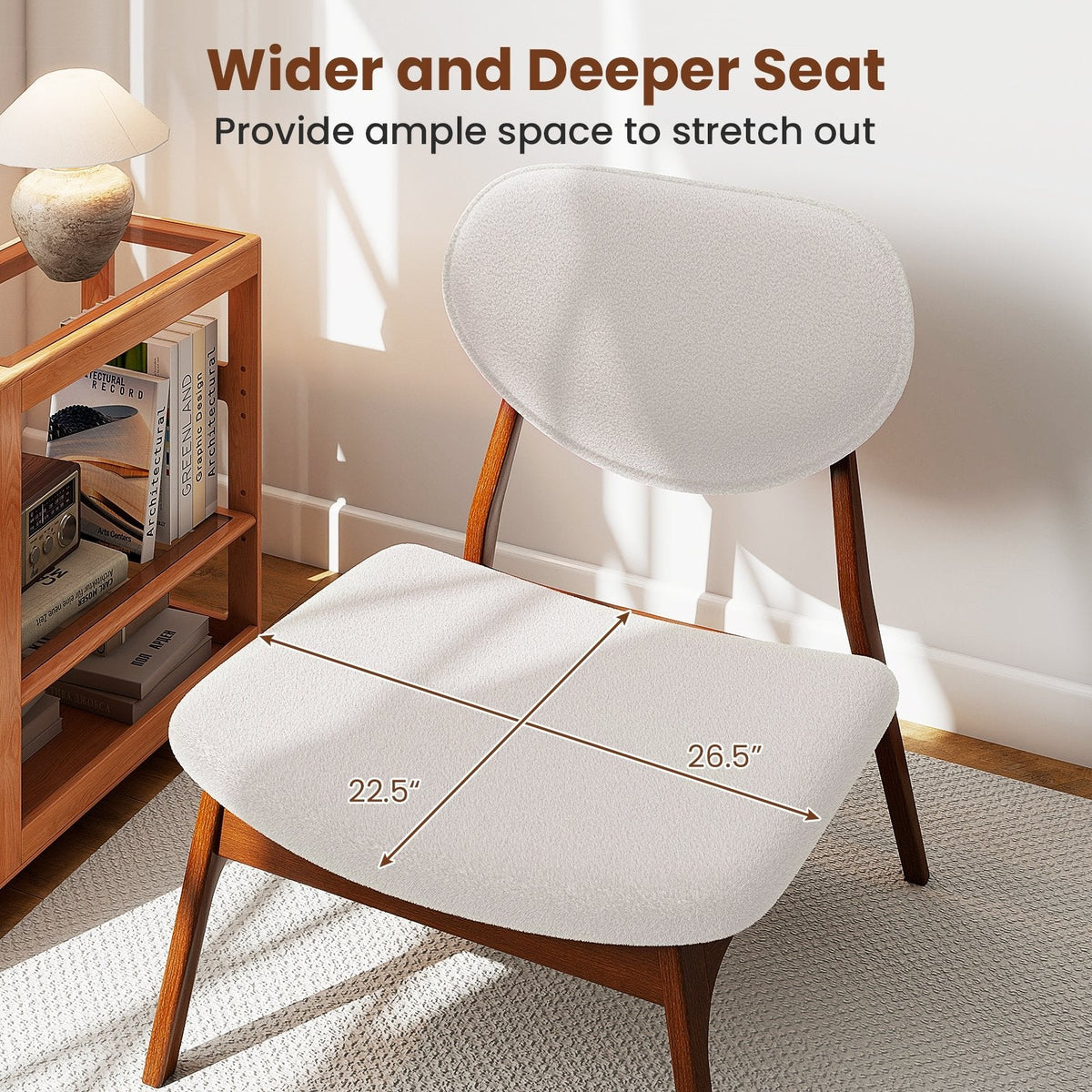 Accent Chairs Set of 2 with Side Table and Solid Wood Frame-Beige